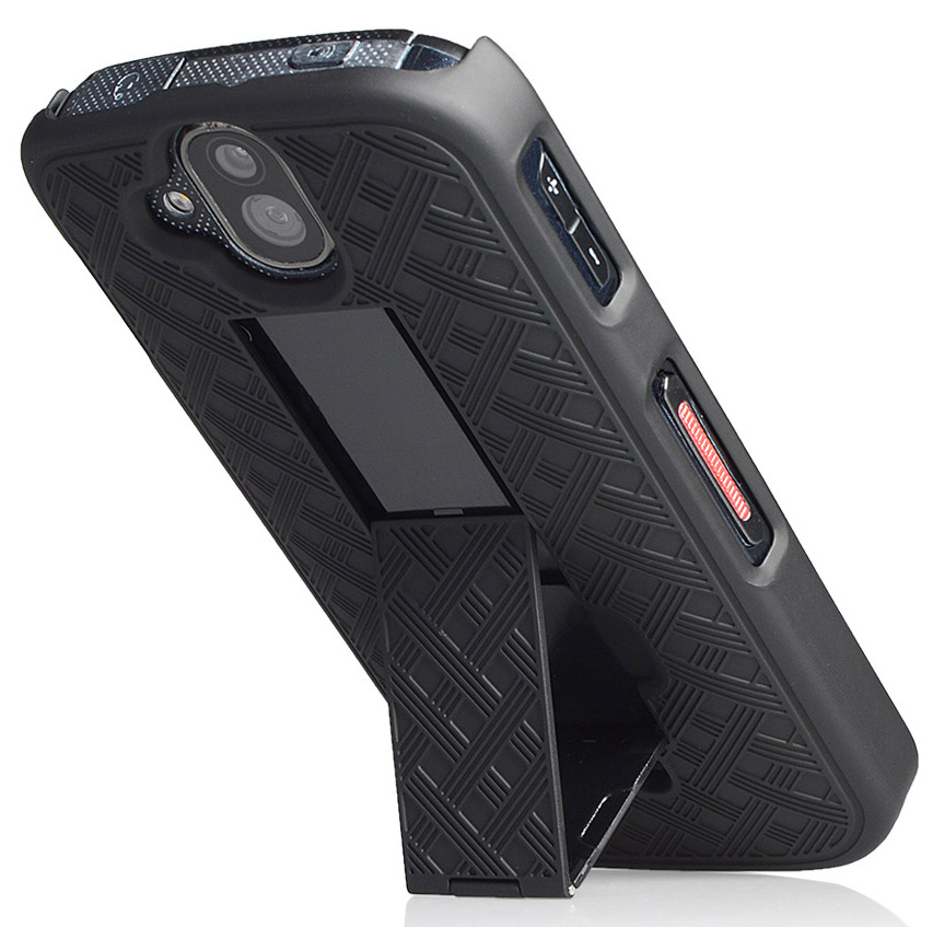 BLACK KICKSTAND SLIM CASE HARD COVER FOR KYOCERA DURAFORCE PRO E6810